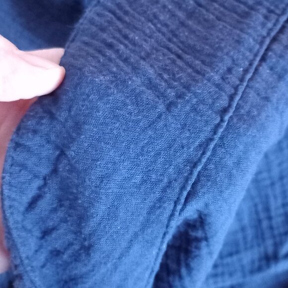 BY ANTHROPOLOGIE royal blue puff sleeve cotton mini dress - Picture 10 of 13